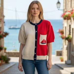 Eagles Eye Vintage Nautical Sweater EUC size M     WF106